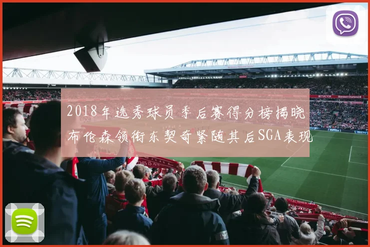 2018年选秀球员季后赛得分榜揭晓布伦森领衔东契奇紧随其后SGA表现不俗